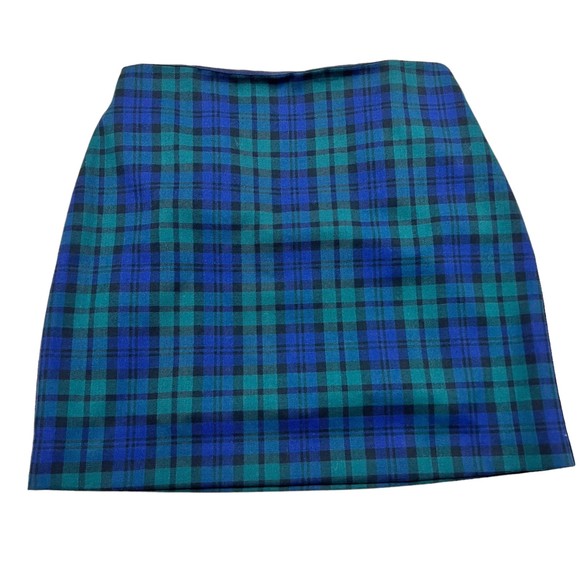 Vineyard Vines Blackwatch Postage Stamp Skirt Tartan Plaid Blue Green Size 2 - Picture 1 of 7